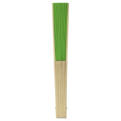 Ventaglio in carta e bambù verde acido personalizzato S26042VA