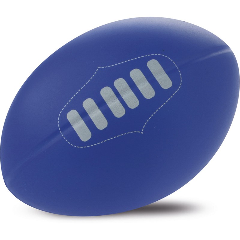Pallina da rugby antistress in pu blu royal personalizzato S26118BL