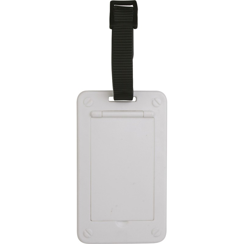 Targhetta da valigia in plastica bianco personalizzato S26172B