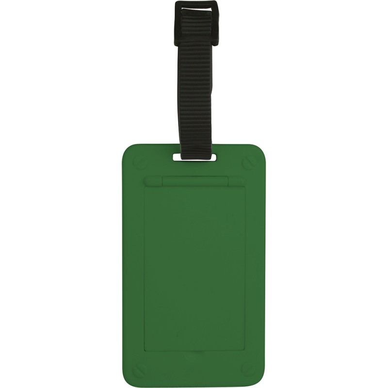 Targhetta da valigia in plastica verde personalizzato S26172V