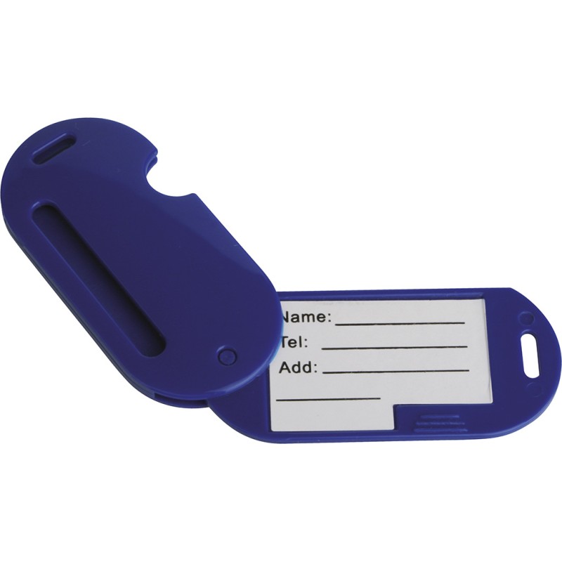 Targhetta da valigia in plastica blu royal personalizzato S26173BL