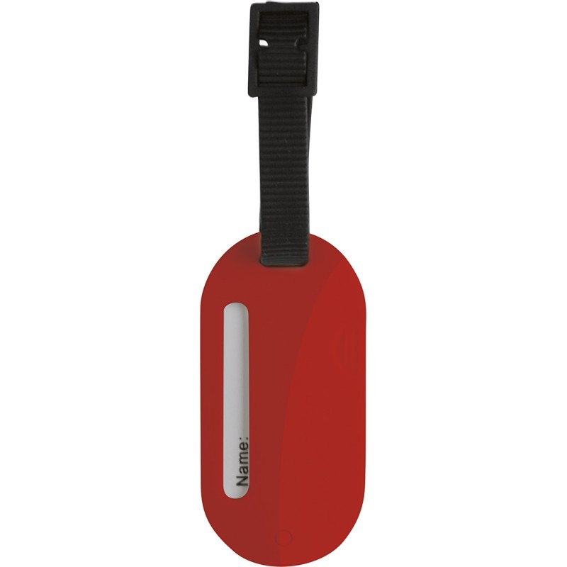 Targhetta da valigia in plastica rosso personalizzato S26173R