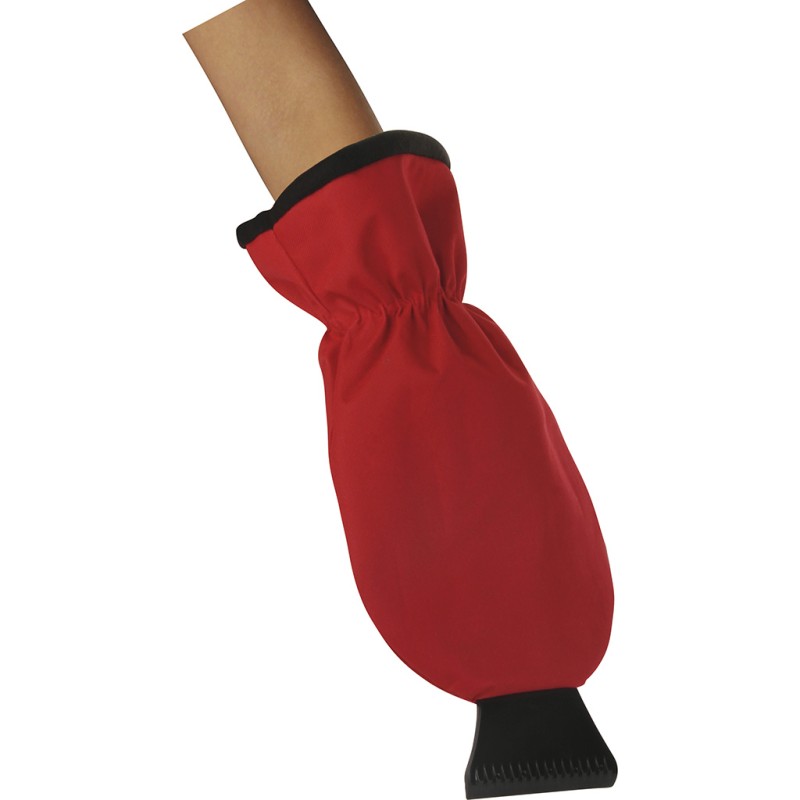 Raschietto per ghiaccio in plastica e poliestere rosso personalizzato S26188R