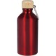 Borraccia in acciaio e bamboo rosso personalizzato S26284R
