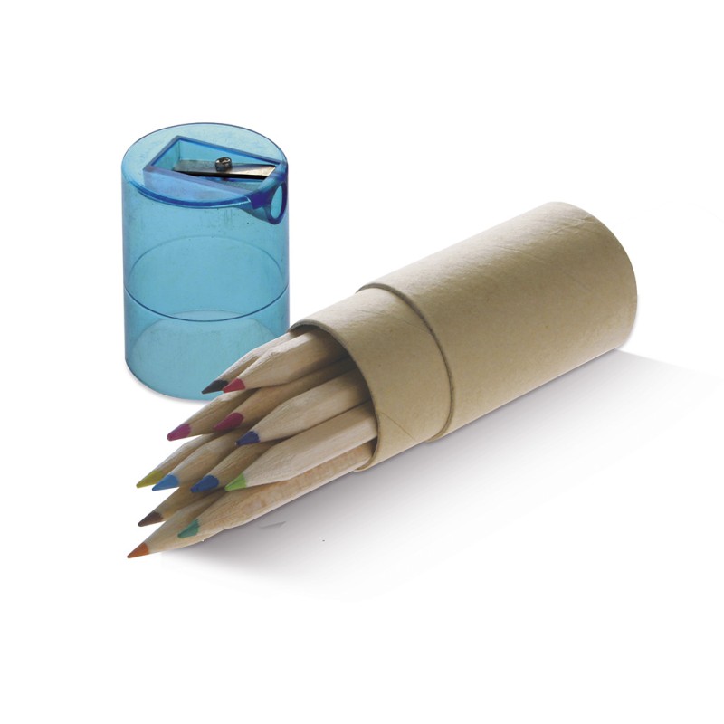 Confezione matite colorate in legno blu royal personalizzato S26410BL
