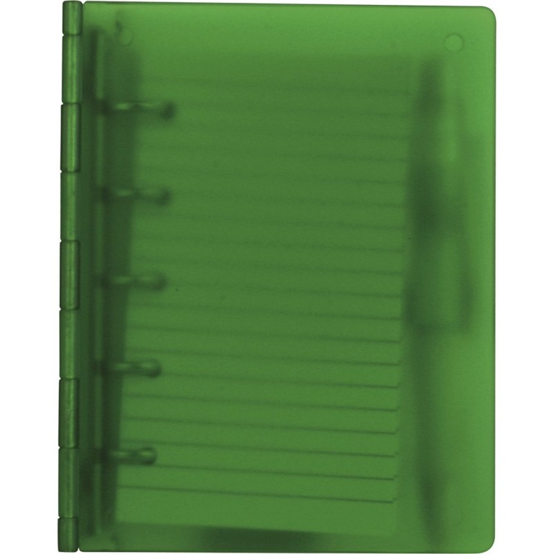 Blocchetto per appunti in carta e plastica trasparente/verde personalizzato S26461TR/V