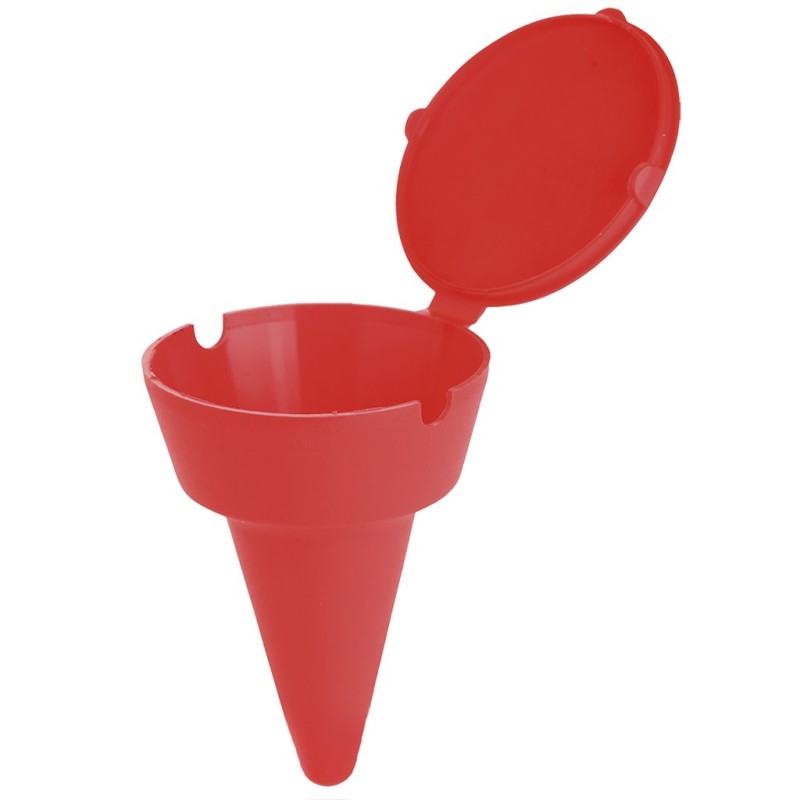 Posacenere da spiaggia in plastica rosso personalizzato S26506R