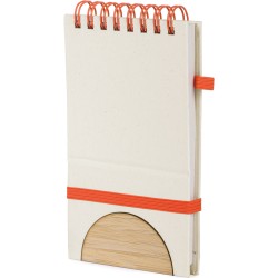 Blocco per appunti in cartone del latte ricilato e bambù arancione personalizzato S26523A Blocco per appunti in cartone del latte ricilato e bambù arancione personalizzato S26523A