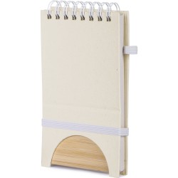 Blocco per appunti in cartone del latte ricilato e bambù bianco personalizzato S26523B Blocco per appunti in cartone del latte ricilato e bambù bianco personalizzato S26523B