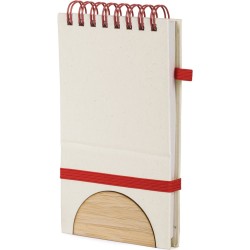 Blocco per appunti in cartone del latte ricilato e bambù rosso personalizzato S26523R Blocco per appunti in cartone del latte ricilato e bambù rosso personalizzato S26523R