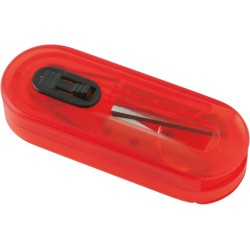 Set cucito da viaggio trasparente/rosso personalizzato S26192TR/R