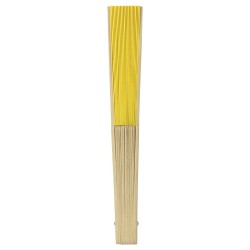 Ventaglio in carta e bambù giallo personalizzato S26042G
