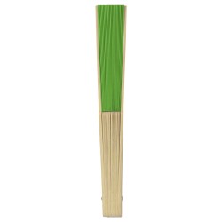 Ventaglio in carta e bambù verde acido personalizzato S26042VA