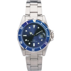 Orologio analogico personalizzabile in metallo e acciaio blu royal personalizzato X25080BL