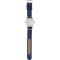 Orologio analogico personalizzabile in metallo e nylon blu royal/bianco personalizzato X25365BL/B