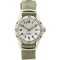 Orologio analogico personalizzabile in metallo e nylon verde/bianco personalizzato X25365V/B