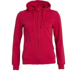 Maglione Basic Hoody Full Zip Donna Rosso 