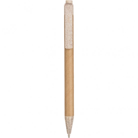 Penna A Sfera In Cartone Riciclato E Paglia Di Grano+Abs Personalizzato B11104B
