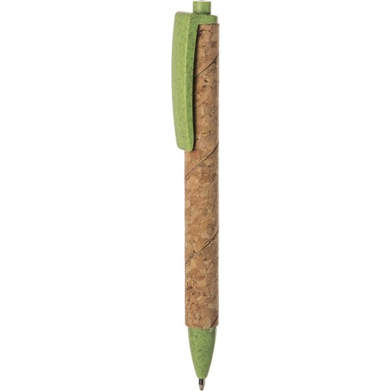 Penna A Sfera In Sughero E Paglia Di Grano+Abs Personalizzato B11114