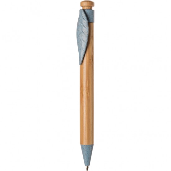 Penna A Sfera In Bambù E Paglia Di Grano+Abs Personalizzato B11129