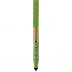 Penna A Sfera Con Touch Screen In Bambù, Paglia Di Grano+Abs Personalizzato B11267VA