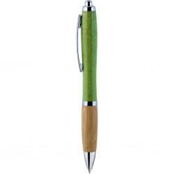 Penna A Sfera In Paglia Di Grano+Abs Bambù E Metallo Abs Personalizzato B11268VA