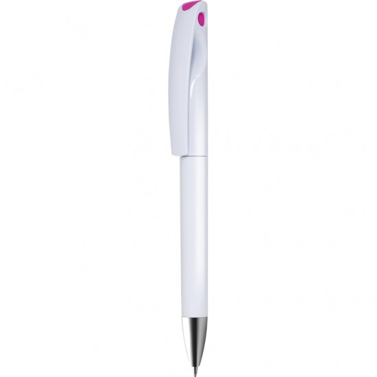 Penna A Sfera In Plastica Con Chiusura A Rotazione Personalizzato B11269FU Fucsia