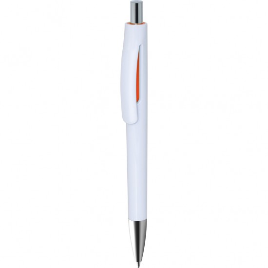 Penna A Sfera In Plastica Con Chiusura A Scatto Personalizzato B11270A Arancione