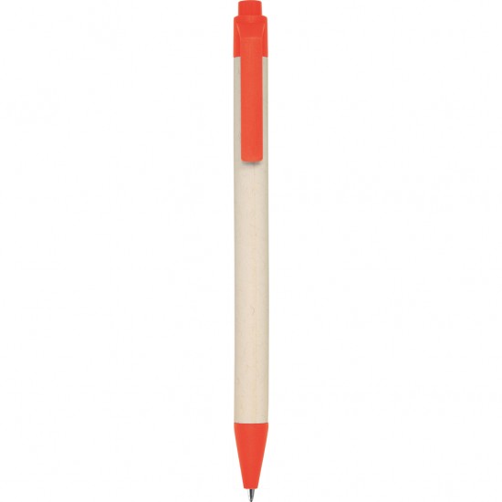 Penna A Sfera In Cartone Riciclato Del Latte E Pla Personalizzato B11271A Arancione