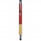 Penna A Sfera Con Touch Screen In Paglia Di Grano+Abs, Bamboo E Metallo Personalizzato B11273R Rosso