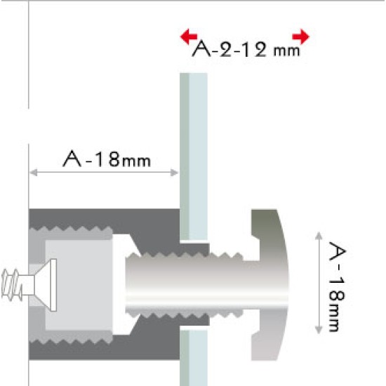 Distanziale Fisso Mix Alluminio Ø 18 mm x 18 mm (4 pz)