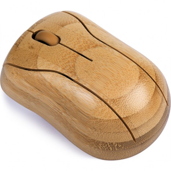 Mouse Ottico Wireless In Bambù Personalizzato E14594 
