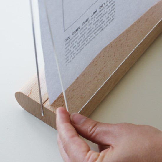 Espositore informazioni A6 base in legno Snaprex wood 