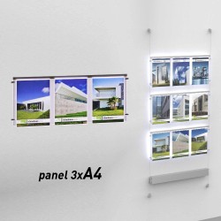 Fly shine panel light 3 x A4 Verticale