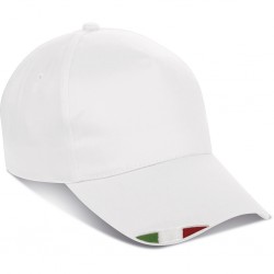 Cappellino Pannelli Con Bandiera Italiana In 100% Cotone Personalizzato K18140B
