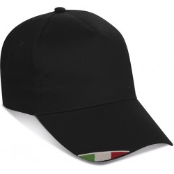 Cappellino 5 Pannelli Con Bandiera Italiana In 100% Cotone Personalizzato K18140N