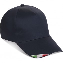 Cappellino Pannelli Con Bandiera Italiana In 100% Cotone Personalizzato K18140NY