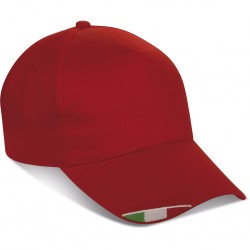 Cappellino 5 Pannelli Con Bandiera Italiana In 100% Cotone Personalizzato K18140R