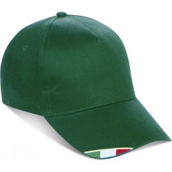 Cappellino 5 Pannelli Con Bandiera Italiana In 100% Cotone Personalizzato K18140V