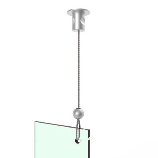 sistema di sospensione a soffitto fly lean perla alluminio