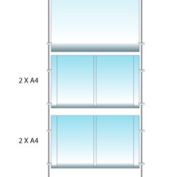 Vetrina 50 x 70 cm + 4 Tasche A4 verticali sospeso